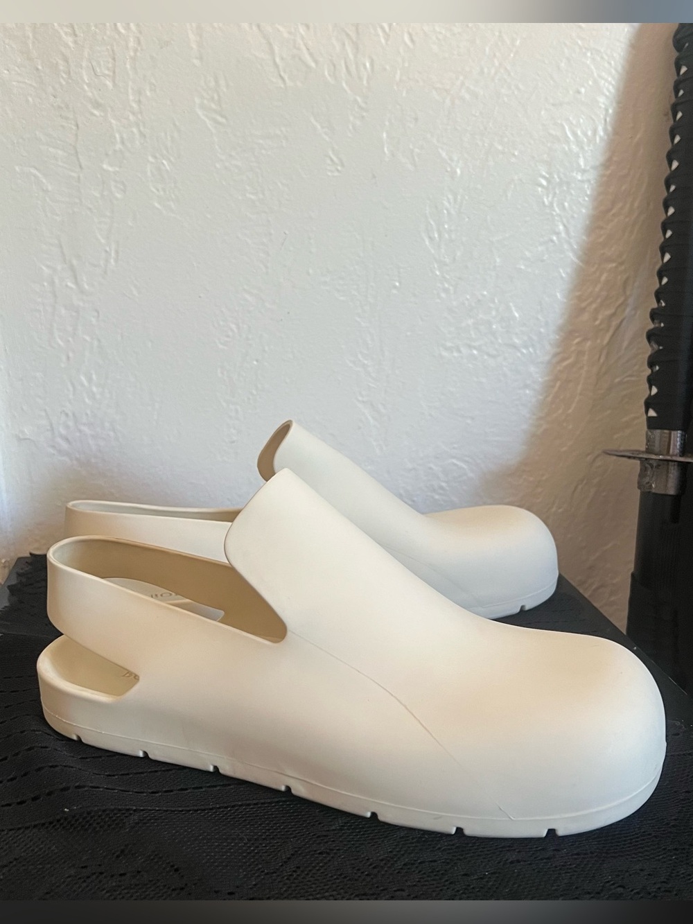 Bottega Veneta White Slingshot Mules